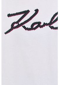 Karl Lagerfeld t-shirt bawełniany 221W1705 kolor biały. Kolor: biały. Materiał: bawełna. Długość rękawa: krótki rękaw. Długość: krótkie #4