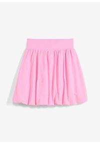 bonprix - Spódnica bombka z elastycznego materiału z bawełną. Kolor: różowy. Materiał: bawełna, materiał. Styl: elegancki