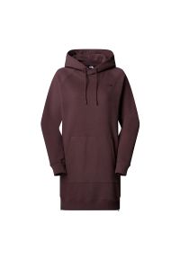 Sukienka damska The North Face Relaxed Hooded 0A8E48BQ71 - brązowa. Okazja: na co dzień. Typ kołnierza: kaptur. Kolor: brązowy. Materiał: bawełna. Typ sukienki: sportowe, proste. Styl: casual, sportowy #1