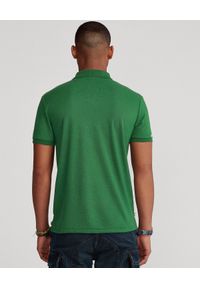 Ralph Lauren - RALPH LAUREN - Zielona koszulka The Earth Custom Slim Fit. Typ kołnierza: polo. Kolor: zielony. Materiał: prążkowany, tkanina. Wzór: haft. Styl: klasyczny #5