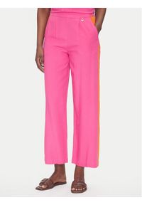 LOLA CASADEMUNT Spodnie materiałowe LS2514015 Różowy Relaxed Fit. Kolor: różowy. Materiał: wiskoza
