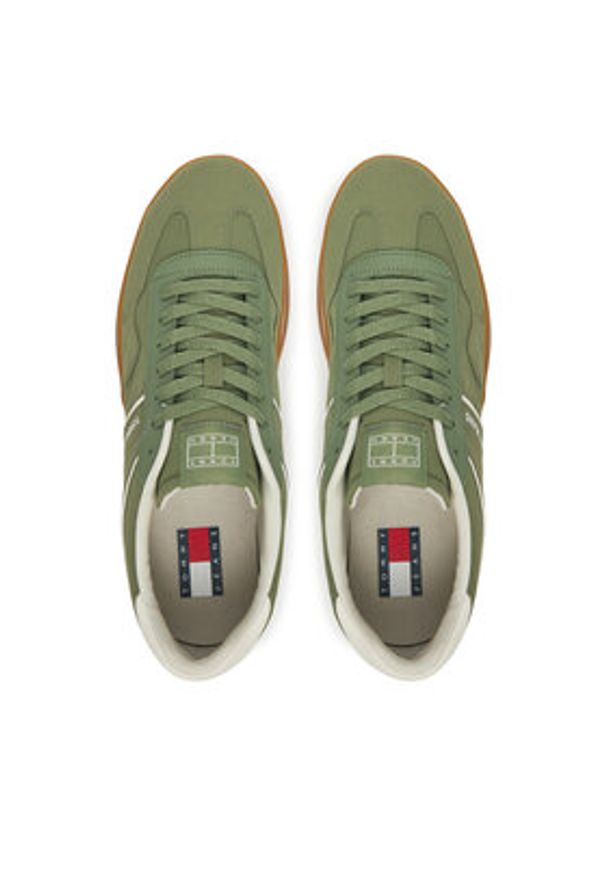 Tommy Jeans Sneakersy The Greenwich Mix Media EM0EM01586 Zielony. Kolor: zielony. Materiał: skóra
