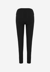 Born2be - Czarne Legginsy w Stylu Basic z Wyszczuplającym Pasem Samertes. Okazja: do pracy, na co dzień, na spacer. Stan: podwyższony. Kolor: czarny. Długość: krótkie. Styl: casual #2