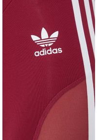 adidas Originals legginsy damskie kolor bordowy z aplikacją. Stan: podwyższony. Kolor: czerwony. Materiał: materiał. Wzór: aplikacja #4