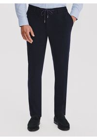 Pako Lorente - PAKO LORENTE – Granatowe spodnie męskie z wełną. Kolor: niebieski. Materiał: wełna. Wzór: gładki. Sezon: zima, jesień. Styl: klasyczny #1