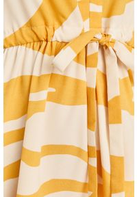 Vila - Sukienka. Kolor: żółty. Materiał: tkanina, poliester. Typ sukienki: rozkloszowane #4