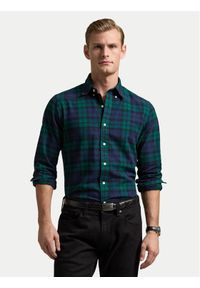 Polo Ralph Lauren Koszula 710953891001 Zielony Custom Fit. Typ kołnierza: polo. Kolor: zielony. Materiał: bawełna #1