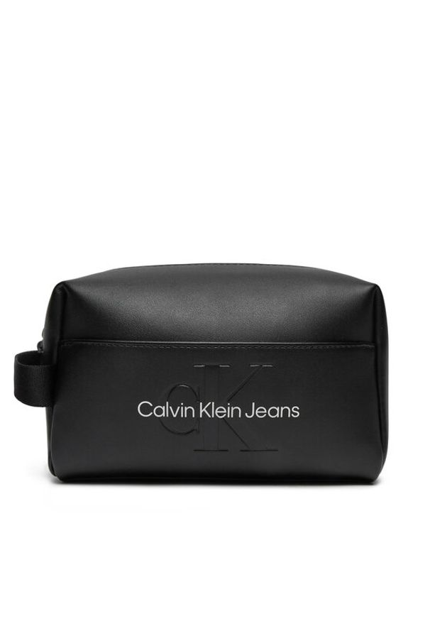 Calvin Klein Jeans Kosmetyczka K60K611483 Czarny. Kolor: czarny. Materiał: skóra