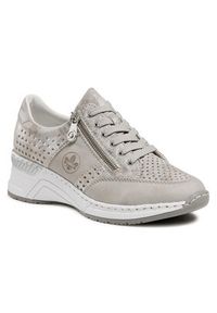 Rieker Sneakersy N4327-80 Srebrny. Kolor: srebrny. Materiał: skóra #5