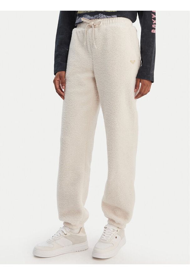 Roxy Spodnie dresowe Waves Of Warmths ERJNP03674 Écru Regular Fit. Materiał: syntetyk