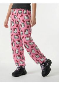 Sinsay - Polarowe spodnie Hello Kitty - różowy. Kolor: różowy. Materiał: polar. Wzór: motyw z bajki #1