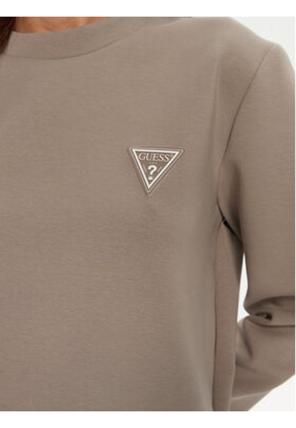 Guess Bluza Ann V4BQ23 KBCK2 Brązowy Regular Fit. Kolor: brązowy. Materiał: syntetyk, bawełna
