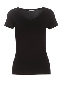 Born2be - Czarny T-shirt Nysalphia. Kolor: czarny. Materiał: dzianina, elastan, bawełna. Długość rękawa: krótki rękaw. Długość: krótkie. Styl: klasyczny