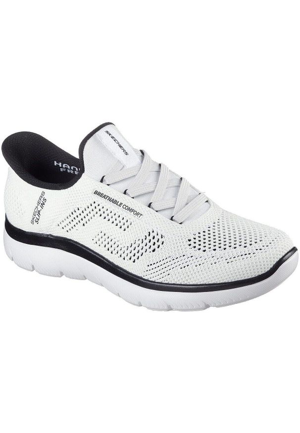 skechers - Adidasy Skechers Summits - Perfo, Mężczyźni. Kolor: biały. Materiał: materiał. Sport: fitness