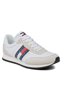 Tommy Jeans Sneakersy Tjm Runner Casual Ess EM0EM01351 Biały. Okazja: na co dzień. Kolor: biały. Materiał: materiał #4