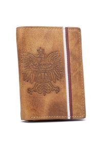 Inny - Portfel skórzany patriotyczny N4A-H-BL j.brązowy. Kolor: brązowy. Materiał: skóra