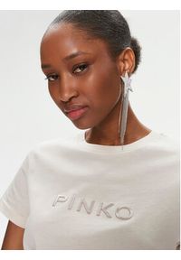 Pinko T-Shirt Start 101752 A1NW Beżowy Regular Fit. Kolor: beżowy. Materiał: bawełna #5