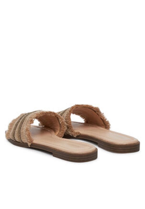 DeeZee Klapki E1004-130 Beżowy. Kolor: beżowy. Materiał: materiał