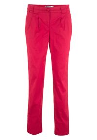 Spodnie chino ze stretchem bonprix czerwony. Kolor: czerwony. Materiał: bawełna #1
