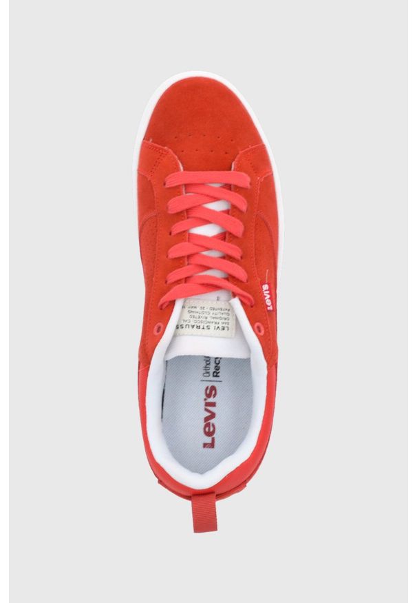 Levi's® - Levi's - Buty. Okazja: na spotkanie biznesowe. Nosek buta: okrągły. Zapięcie: sznurówki. Kolor: czerwony. Materiał: guma