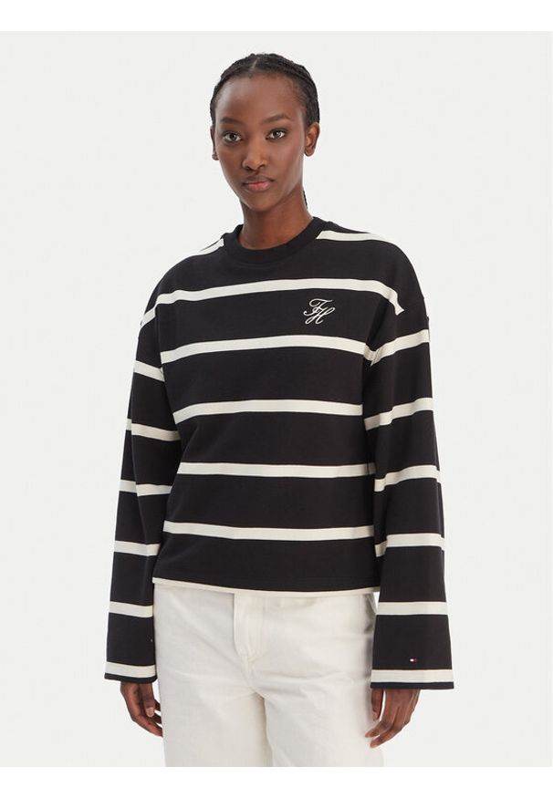 TOMMY HILFIGER - Tommy Hilfiger Sweter WW0WW48431 Czarny Regular Fit. Kolor: czarny. Materiał: bawełna