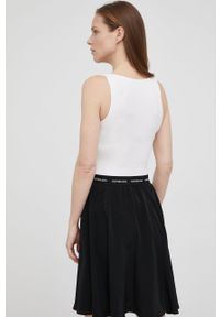 Calvin Klein Jeans sukienka J20J218348.PPYY kolor biały mini rozkloszowana. Kolor: biały. Długość rękawa: na ramiączkach. Typ sukienki: rozkloszowane. Długość: mini #3