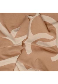 Ochnik - Duży szalik damski z logo OCHNIK. Kolor: beżowy. Materiał: materiał. Wzór: napisy #2