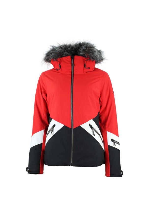 PEAK MOUNTAIN - Damska kurtka narciarska Peak Mountain. Kolor: czerwony. Sezon: zima. Sport: narciarstwo