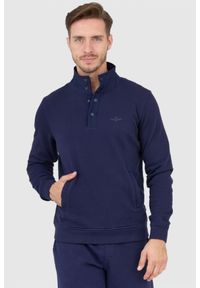 Aeronautica Militare - AERONAUTICA MILITARE Granatowa bluza męska na zatrzaski, Rozmiar XXL. Kolor: niebieski