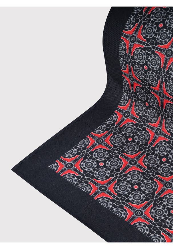 Pako Lorente - PAKO LORENTE - Ciemnogranatowa poszetka we wzór. Kolor: niebieski. Materiał: poliester