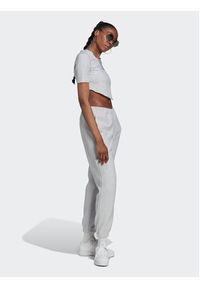 Adidas - adidas T-Shirt Crop Loungewear HL9130 Szary Regular Fit. Kolor: szary. Materiał: bawełna #3