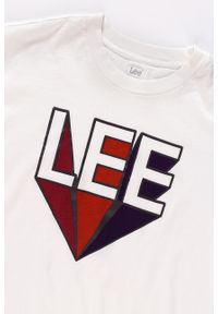 Lee - LEE T SHIRT DAMSKI RETRO LOGO TEE CLOUD DANCER L40TEPHA. Wzór: nadruk. Styl: retro #4