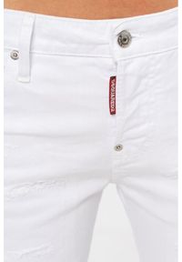 DSQUARED2 Cool girl cropped jeanBiałe jeansy damskie, Rozmiar 38. Kolor: biały. Wzór: aplikacja