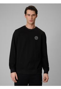 4f - 4F Longsleeve regular gładki męski - czarny XL. Okazja: na co dzień. Kolor: czarny. Materiał: materiał. Długość rękawa: długi rękaw. Wzór: gładki. Styl: casual #1