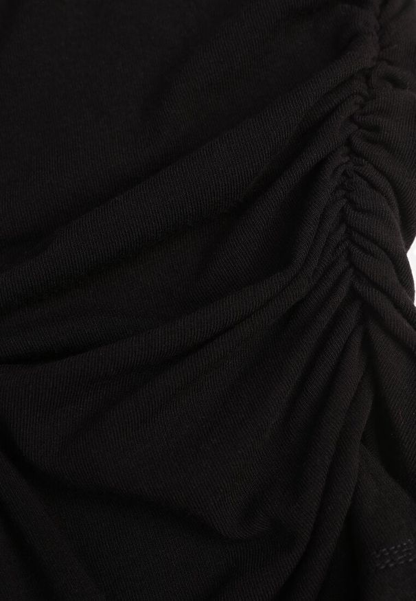 Renee - Czarna Marszczona Bluzka z Wiskozą i Bawełną Trihal. Okazja: na co dzień. Kolor: czarny. Materiał: wiskoza, bawełna. Styl: casual