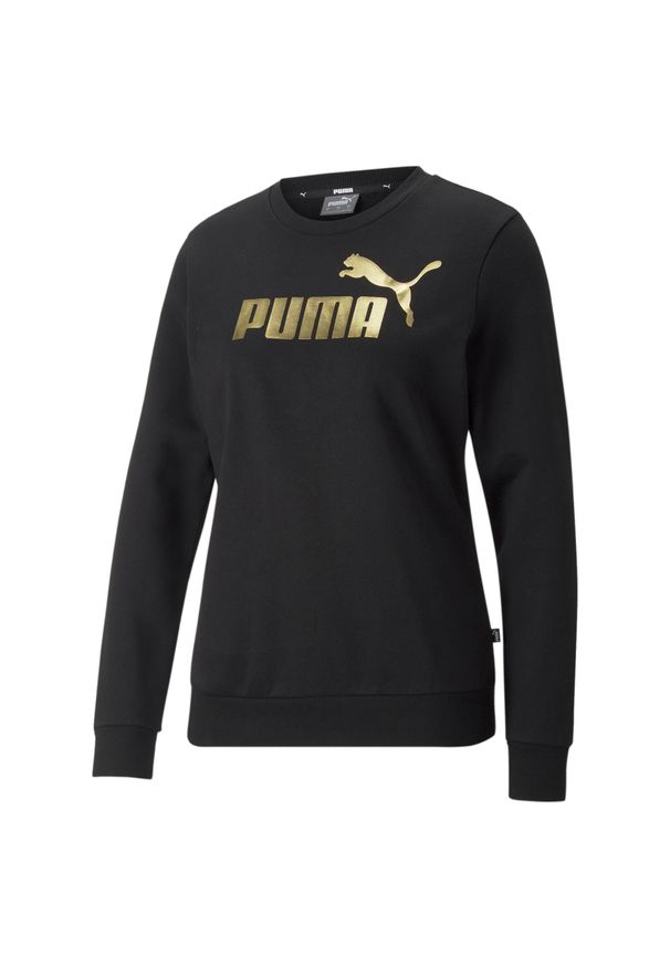 Bluza dresowa damska Puma ESS+ METALLIC LOGO. Kolor: czarny. Materiał: dresówka