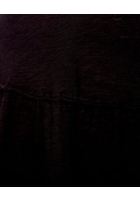 Deha - DEHA - Czarna bluzka z falbaną. Typ kołnierza: dekolt w serek. Kolor: czarny. Materiał: bawełna, materiał #6
