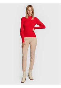 Brave Soul Sweter LK-248GEM Czerwony Slim Fit. Kolor: czerwony. Materiał: syntetyk