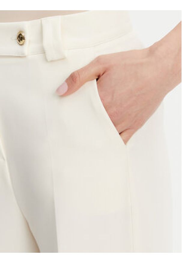 Maryley Spodnie materiałowe 25EB537/M26/43VA Écru Regular Fit. Materiał: syntetyk