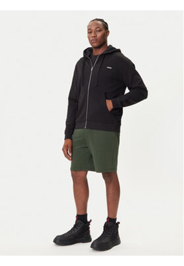 Hugo - HUGO Bluza Dapozip 50548651 Czarny Relaxed Fit. Kolor: czarny. Materiał: bawełna