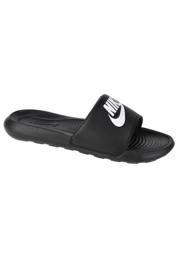 Klapki damskie Nike Victori One Slide. Okazja: na plażę. Kolor: czarny. Materiał: syntetyk, materiał. Styl: sportowy