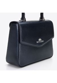 Wittchen - Torebka kuferek ze skóry o fakturze lizard mała. Kolor: niebieski. Wzór: haft. Dodatki: z haftem. Materiał: skórzane. Rozmiar: małe. Styl: elegancki #5