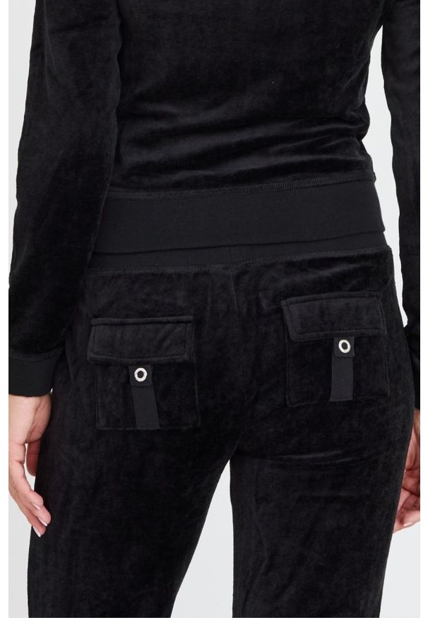 Juicy Couture - JUICY COUTURE Czarne spodnie Caisa Ultra Low Rise. Kolor: czarny