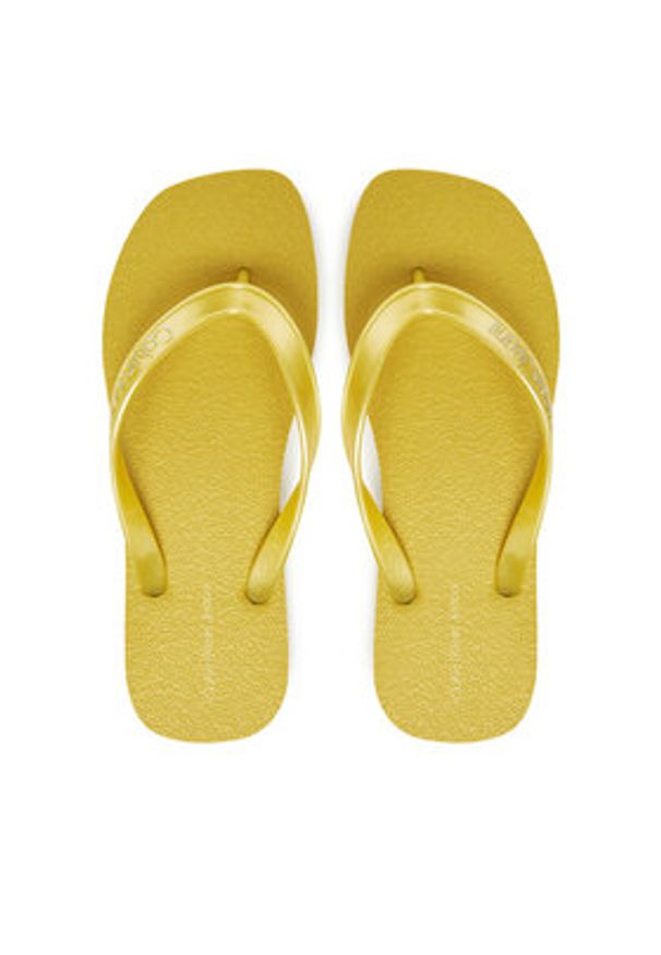 Calvin Klein Jeans Japonki Thong+ Tpu Metallic YW0YW01720 Żółty. Kolor: żółty