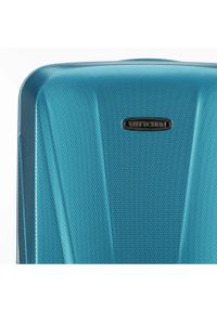 Wittchen - Średnia walizka z polikarbonu geometryczna. Kolor: niebieski. Materiał: guma. Wzór: geometria #6