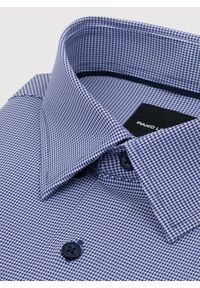 Pako Lorente - PAKO LORENTE – Granatowa dzianinowa koszula w pepitkę. Kolor: niebieski. Materiał: dzianina. Długość rękawa: długi rękaw. Długość: długie #6