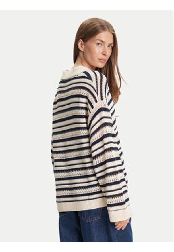 TOMMY HILFIGER - Tommy Hilfiger Sweter WW0WW46524 Beżowy Relaxed Fit. Kolor: beżowy. Materiał: bawełna