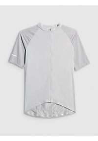 4f - 4F Koszulka kolarska męska - szara L. Kolor: szary. Materiał: włókno, skóra, materiał. Długość rękawa: raglanowy rękaw. Długość: długie. Sport: kolarstwo #1