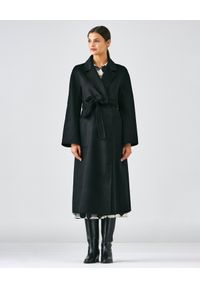 CASTELLANI - Czarny płaszcz z kaszmirem. Kolor: czarny. Materiał: kaszmir. Styl: klasyczny #1