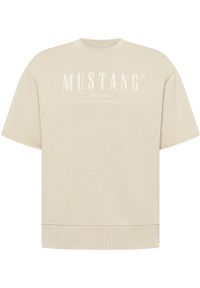 Mustang - MUSTANG Ben Crewneck SSleeve MĘSKA BLUZA Z KRÓTKIM RĘKAWEM LOGO Peyote 1013870 4094. Długość rękawa: krótki rękaw. Długość: krótkie